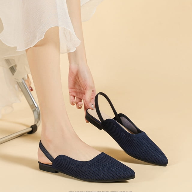 Cameland Ballerines Slingbacks en Tricot pour Femmes Confort Marche Travail Chaussures