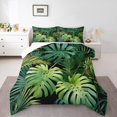 thumbnail image 1 of Palm Leave Queen Comforter Set,Tropical Palm Bedding Set,Botanical Palm Leaves Down Comforter,Wild Plants Bed Set, 1 of 7