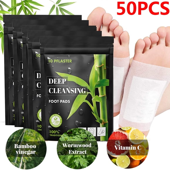 Deep Cleansing Foot Pads Detox Foot Pads 50Pcs for Remove Body Toxins Pain Relief Better Sleep Odor Elimination - Foot and Body Care Herbal Detox Foot Pad