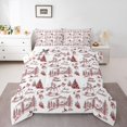 thumbnail image 2 of YST Ensemble de Couette Réversible Rouge de Noël Format Grand Lit, Ensemble de Literie Motif Arbre de Noël Snowman pour Enfants Garçons Filles, Ensembles de Couette de Noël, Insert de Couette Village d'Hiver, 2 of 7