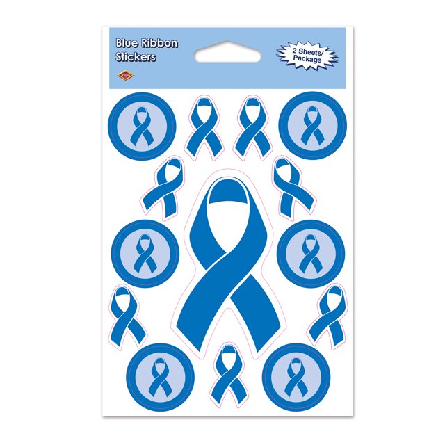 The Beistle Company 54059 Stickers Ruban Bleu (Pack de 12)