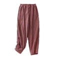 thumbnail image 1 of Birdeem Womens Fashion Solid Color Casual Elastic Waist Pockets Long Pants, 1 of 8