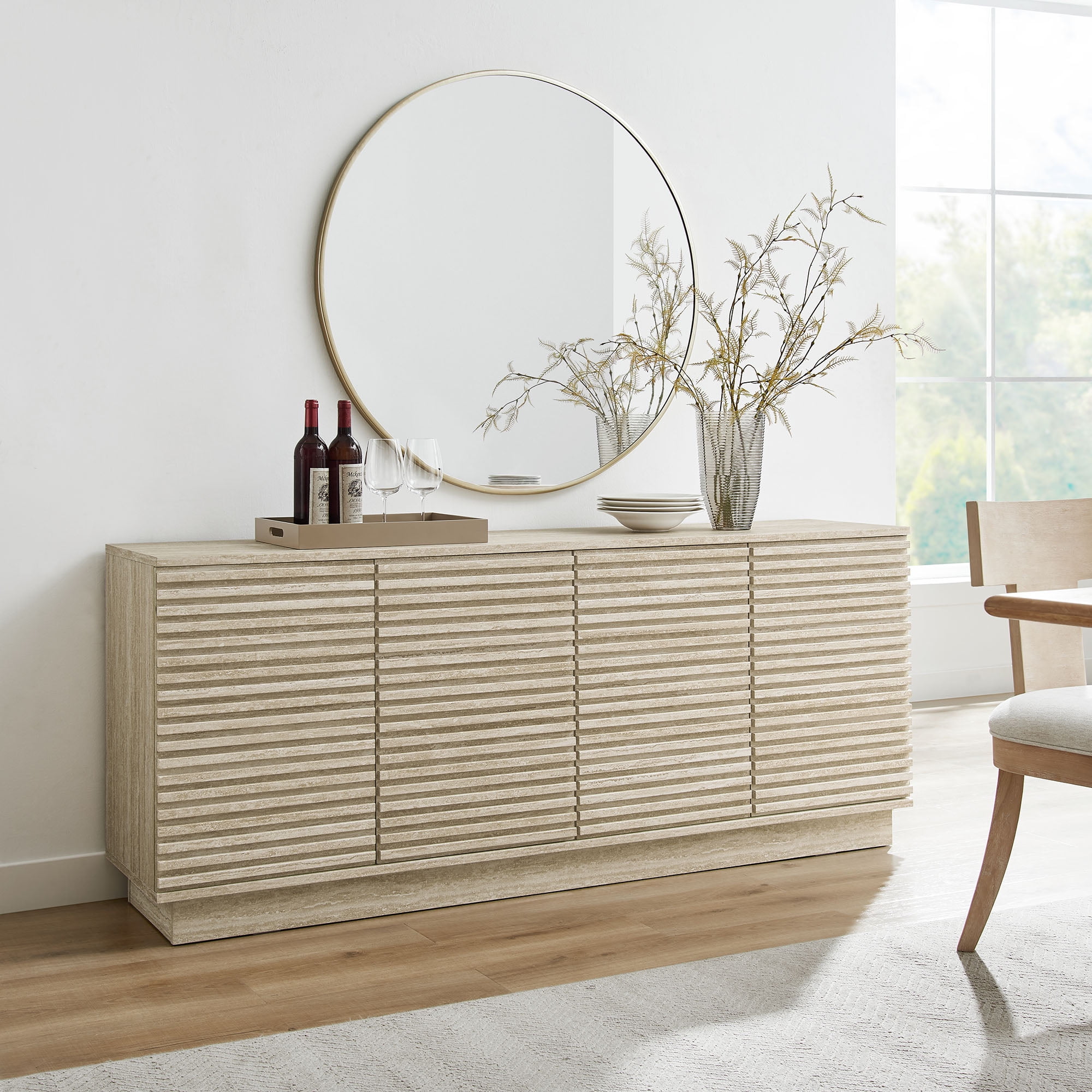 Render Sideboard Cabinet TV Stand in Travertine