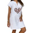 thumbnail image 1 of Fridja Womens Summer Casual Cotton Linen Short Sleeve Dress, 1 of 5