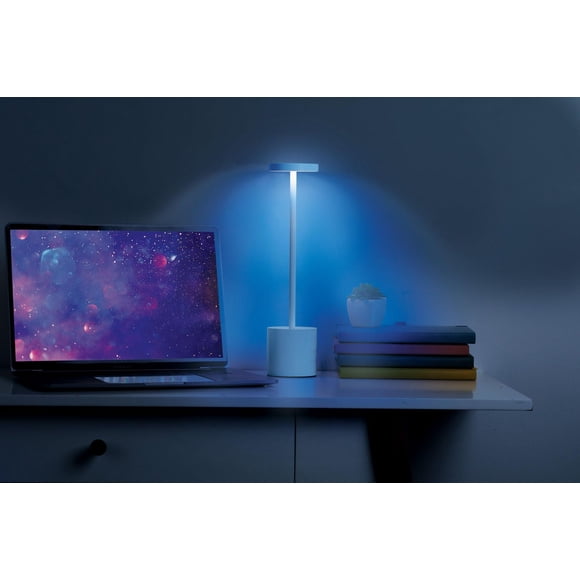 Merkury Innovations 10.5" Metal Muticolor LED Touch Lamp White