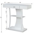 thumbnail image 4 of Convenience Concepts Newport Table Console Harri, Fini Bois Blanc, 4 of 5
