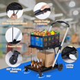 thumbnail image 4 of TROPOW Collapsible Shopping Cart, 2 Tier Rolling Storage Cart with Removable Crate, Multi Use Functional Folding Cart, Portable Grocery Cart On Wheels for Home, Office, Picnic, 4 of 7