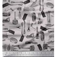thumbnail image 1 of Soimoi Gray Georgette Viscose Fabric Gardening Tools & Hardware Decor Fabric Printed Yard 42 Inch Wide, 1 of 5