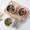 thumbnail image 4 of Wheat Straw Cat Design Small Bowl with Handle Eco-friendly Big Salad Children Dinnerware (Pink), 4 of 8