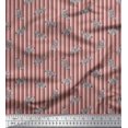 thumbnail image 1 of Soimoi Brown Poly Georgette Fabric Stripe & Wild Animal Decor Fabric Printed BTY 42 Inch Wide, 1 of 3