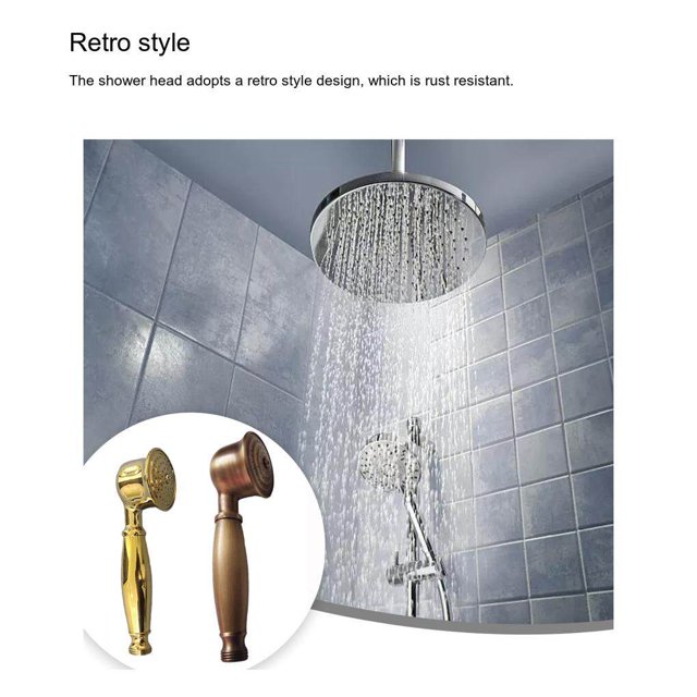 pitrice Pommeau de Douche Rétro pour Salle de Bain à Main, Pulvérisateur de Robinet Portable, Pulvérisateur Haute Pression, Support de Douchette à Main Résistant à l'Usure, Noir Bronze