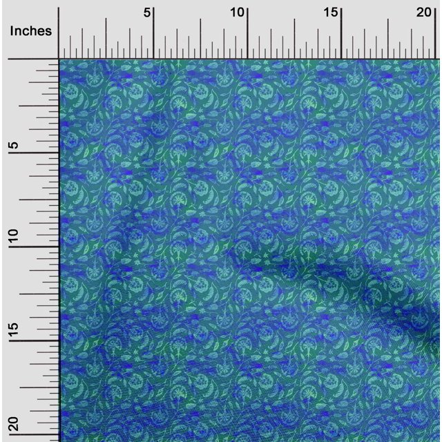 oneOone Tissu en Coton Vert Sarcelle Batik pour Robe Tissu Imprimé au Mètre 56 Pouces de Large