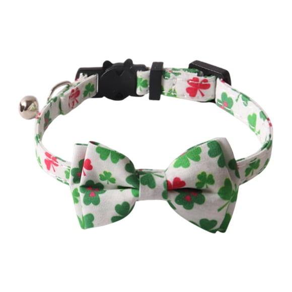 Yhmxh St. Patrick's Day Decorations Pet Products Irish Festival Bow With Bells Cats Collar St. Patrick's Shamrock Decor for Home Indoor Outdoor Irish Party Supplies Irish Gifts