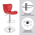 thumbnail image 3 of Bronte Living Leatherette Bar Stool 360 Swivel, Adjustable Height 24" to 33" High Backrest, with Hard Floor Protection Rubber Band - Series Susan (Set of 2), 3 of 9