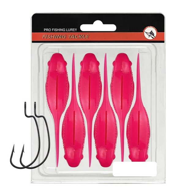 Bgsha 6pcs 10cm Swimbait Long Tailed Fake Tadpole Soft Bait Sinking Floating Wobblers