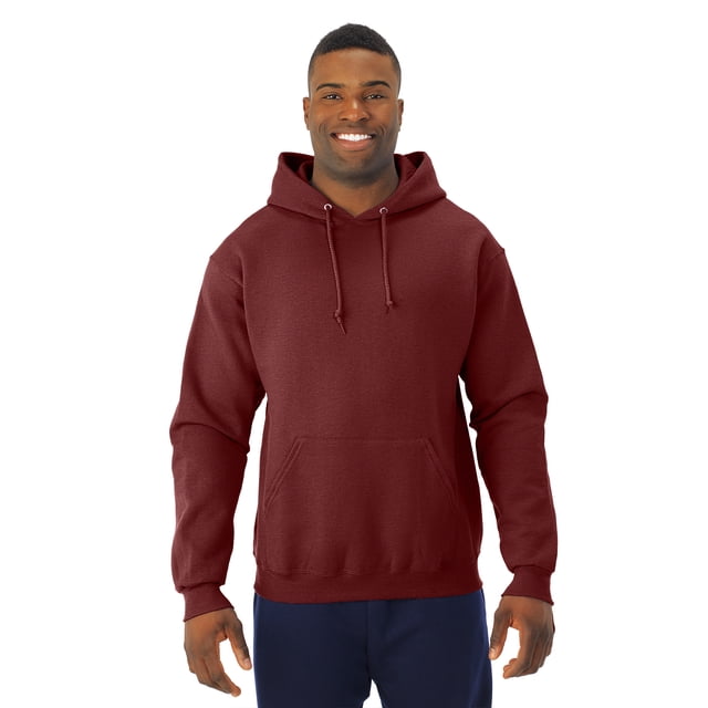 Jerzees Mens NuBlend Pull Over Hooded Sweatshirt, L, Vintage Heather Maroon