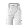 thumbnail image 3 of Shorts Cargo Taille Haute Longs Femme Coton Extensible Camping Cyclisme Été 2025 Tendance Randonnée Taille Séchage Rapide Femmes avec Poches, 3 of 4