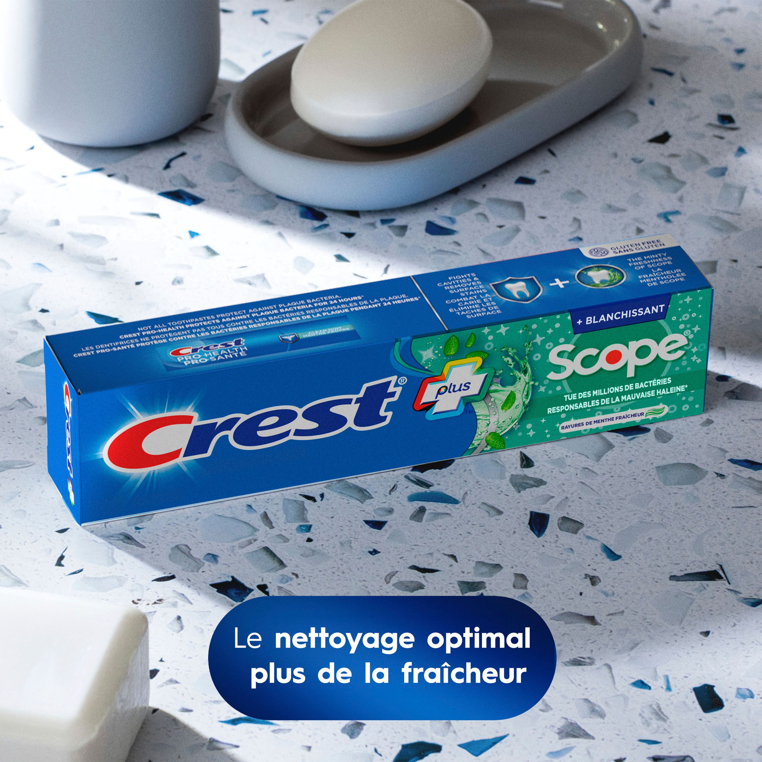 Crest Complete Whitening Plus Scope Toothpaste, Minty Fresh, 3 x 120 mL