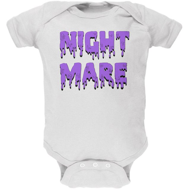 Halloween Cauchemar Horreur Violet Goutte à Goutte Texte Doux Bébé une-Pièce