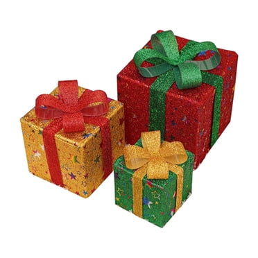 Rbaofujie Led Christmas Lights Christmas Lighted Boxes Remote Control Set Of 3 LED Up Decor Outdoor Up Christmas Boxes Present Decorations Outdoor Yard Christmas Decorations for Bedroom