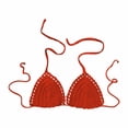 thumbnail image 1 of Hemlock Solid Color Hand Crochet Bikini Tops, Solid Color Hand Crochet Bikini Top, Euramerican Style, Summer Swimsuit, Orange Euramerican Swimsuit, Orange S, Size S-L, 1 of 4