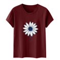 thumbnail image 5 of Ovbmpzd Hauts Rouges pour Femmes Manches Courtes Amusants Été T-Shirts Graphiques Floraux Camisole pour Femmes L, 5 of 5