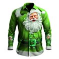 thumbnail image 1 of Kcodviy Chemise à Boutons à Manches Longues pour Homme de Noël Père Noël Numérique Chemise à Boutons Imprimée 3D Col à Revers avec Chemise Chemise à Manches Longues Haut, 1 of 4