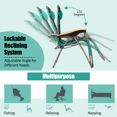 thumbnail image 4 of Gymax 2PCS Folding Chair Padded Lounge Chair w/ Beech Armrests Turquoise, 4 of 10