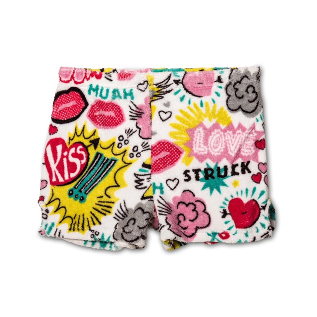 Up Past 8 Girl's Boxer Shorts Plush Pajama Bottoms Fun Shorts