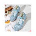 thumbnail image 4 of UKAP Girls Mary Jane Chunky Block Princess Shoe Rhinestone Dress Shoes Uniform Heeled Sandals Lightweight Pumps Blue 3Y, 4 of 6