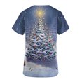thumbnail image 3 of RKSTN Christmas Scrub Tops for Women Tops Short Sleeve V-neck Tops Working Uniform Christmas Tree Elk Snow Printed Tops with Pockets, 3 of 4