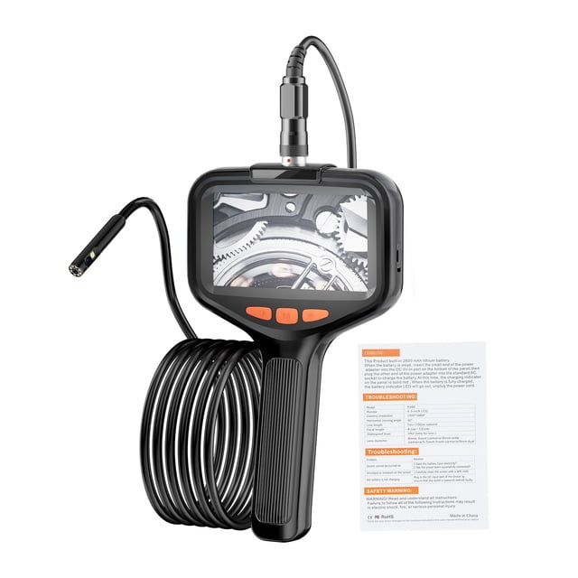Scope Inspection Camera Dual Lens Inspection Camera with Light 10m/32.8FT Industrial Borescope IP67 Waterproof Flexible Cable Sewer Camera 1080P HD Borescope Inspection Camera with