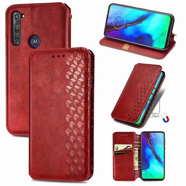 Case for Motorola Moto G Pro Flip Cover Wallet Flip Cover Magnetic Protective - Red