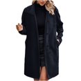 thumbnail image 2 of LOVZFMLL Jackets for Women's Fashion Winter Solid Color Button Pockets Thirt Long Sleeve Coat, 2 of 7