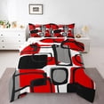 thumbnail image 1 of Erosebridal Geometric Sqare Bedding King Comforter Set,Abstract Artwork Bedding Sets King with Comforter,Rectangle Decor,Reversible,Lightweight,3-Piece, 1 of 8