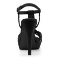 thumbnail image 4 of BLISSFUL STEP Women's T Strap Slingback Platform Heeled Sandals, 4 of 7