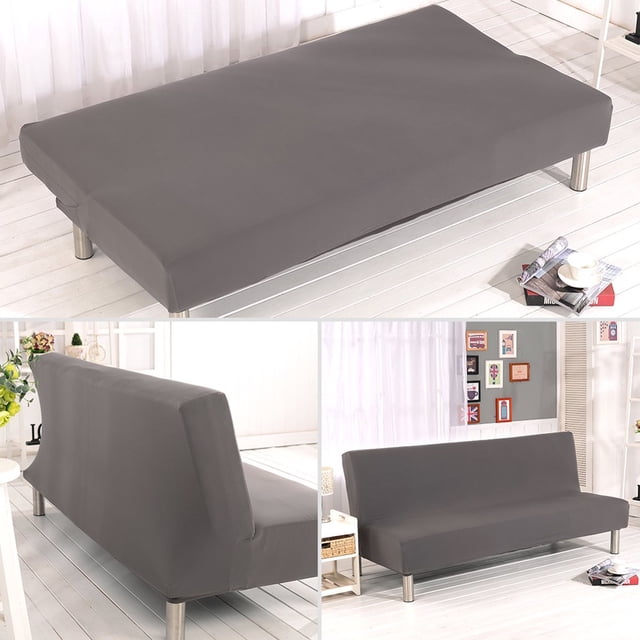 CHOK 2024 Futon Slipcover Armless Sofa Covers Stretch Sofa Bed Slipcover Protector Elastic (Light Gray Animal)