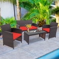 thumbnail image 3 of Patiojoy Ensemble de Meubles de Patio Extérieur 8 Pcs Canapés en Rotin Résistants aux Intempéries avec Coussin Doux Rouge, 3 of 8
