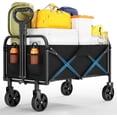 thumbnail image 1 of BeesClover Heavy Duty Collapsible Wagon Cart, 380Lb Capacity Foldable Utility Wagon with 5" All-Terrain Wheels & Drink Holders for Grocery Shopping, Beach Camping & Sports Events, 1 of 10