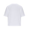thumbnail image 4 of Women Drop Shoulder Round Neck Oversized Crop Tops Workout Tops Tees, 4 of 5