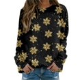 thumbnail image 1 of Bmisegm T-Shirt à Manches Longues Col Rond pour Femmes, Imprimé, Noir m, 1 of 5
