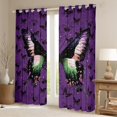 thumbnail image 2 of Erosebridal Rideaux et Draperies Papillons Animaux (52x84), Rideaux Faune Bilingue Lot de 2 (52x84), Violet Noir, 2 of 5