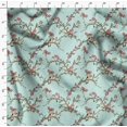 thumbnail image 4 of Soimoi Green Rayon Fabric Floral & Franklin Gull Bird Printed Fabric 1 Yard 42 Inch Wide, 4 of 5