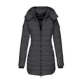thumbnail image 2 of Mceream Womens Packable Puffer Jacket Winter Coat with Hood Warm Lightweight Thickened Down Jacket Plus Size Outwear Chaqueta Elegante Para Mujer Black XL, 2 of 6