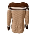 thumbnail image 3 of VgaVtl Ladies Sweaters Pullover Long Sleeve Womens Fall Sweaters Striped Knitted Loose Yellow Color Block Sweaters, 3 of 5