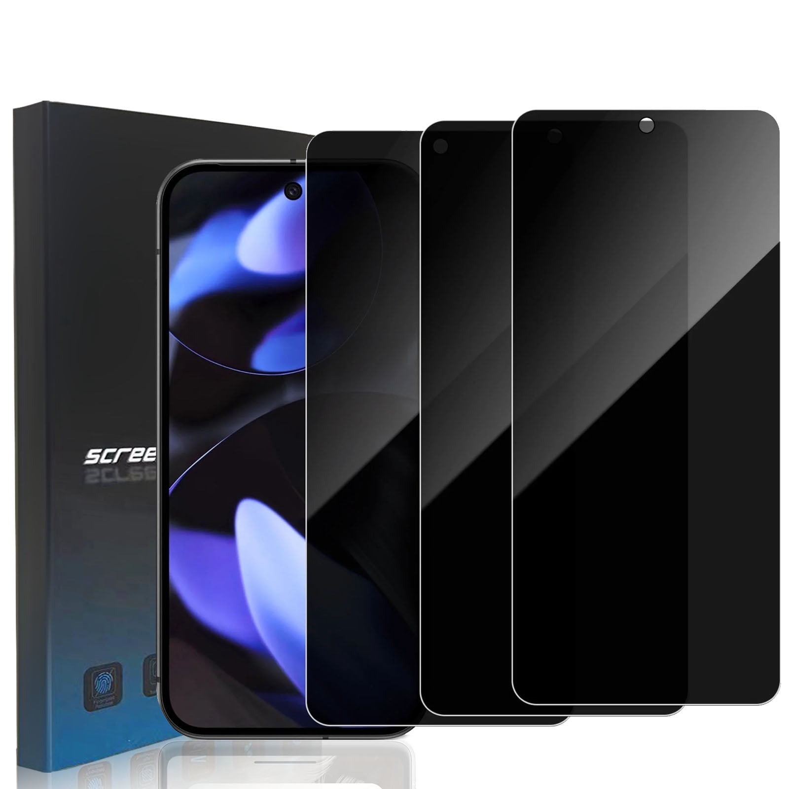 Zonyee 3 Pack Privacy Screen Protector Compatible for Google Pixel 9, 6.3 inch Anti-Spy Tempered Glass Film, Scratch Resistant,Easy Install, Bubble-Free