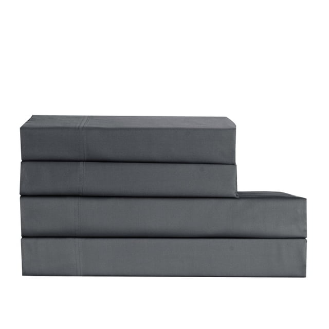Intuition 4-Piece 100% Egyptian Cotton Sheet Set - 600 TC - King - Charcoal
