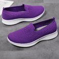 thumbnail image 3 of B91xZ Chaussures Plates pour Femmes Bout Rond Talon Haut Bloc, Violet 6.5, 3 of 5
