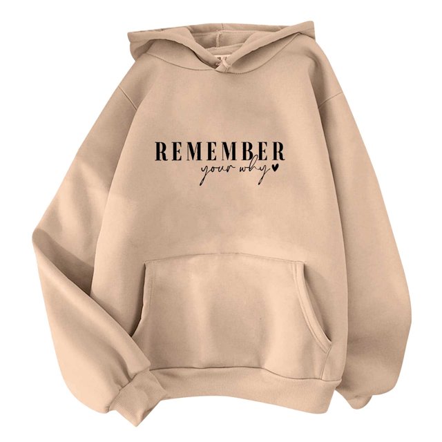 KIHOUT Spring Winter Womens Tops Fashion Classic Solid Color Long Sleeve Hooded Pocket Tops Sweatshirts
