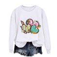 thumbnail image 5 of EGNMCR Easter T-Shirt Imprimé Femmes T-Shirts Graphiques Femmes Chemises Femmes Col Rond Easter Haut à Manches Longues Imprimé Chandails Femmes T-Shirts, 5 of 5